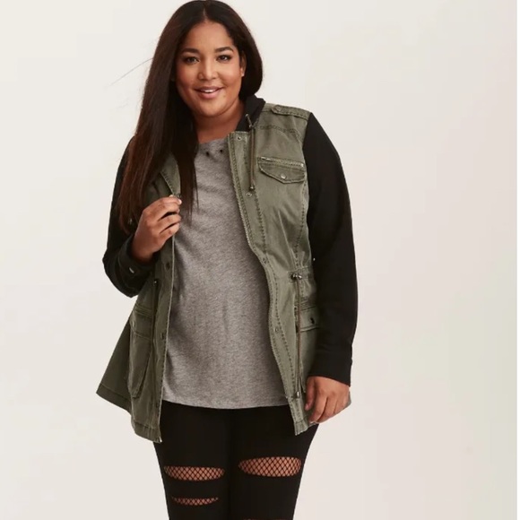 Torrid 4 Anorak Jacket Mixed Fabric 